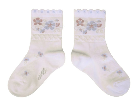 Camelia - Jacquard Flower Ankle Socks