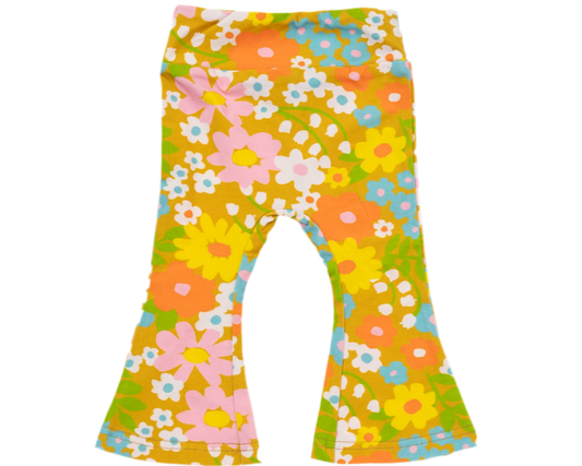 Sixties Floral Bell Bottoms Leggings