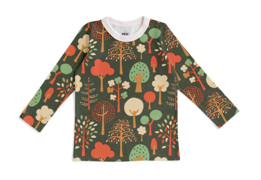 Long Sleeve Tee - Trees Dark Green