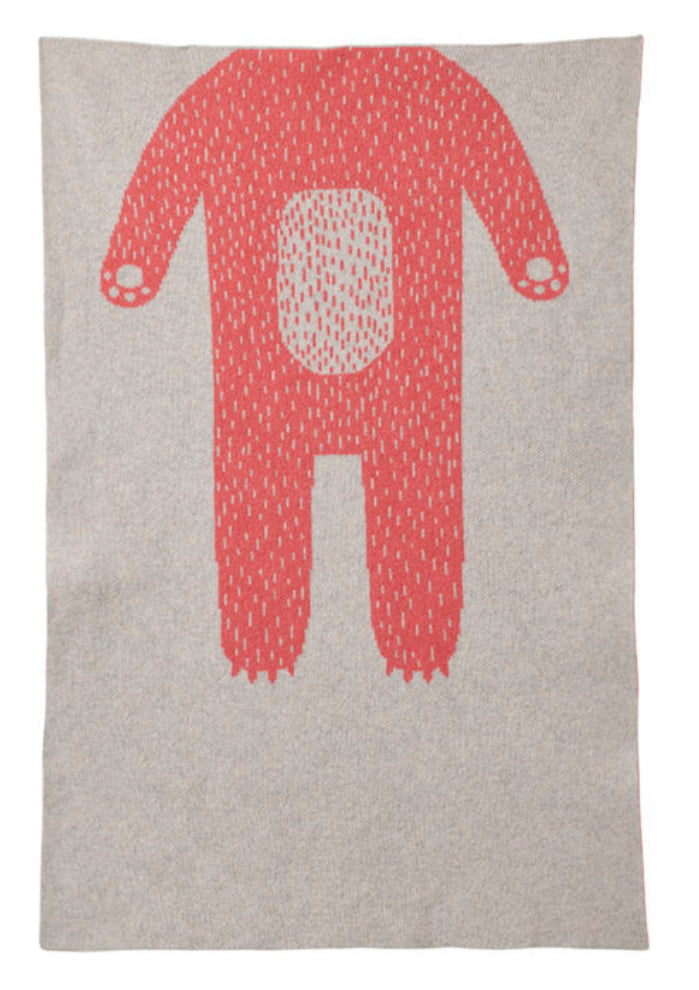 Bear Mini Blanket - Oatmeal & Brown