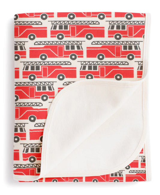 French Terry Blanket - Firetrucks
