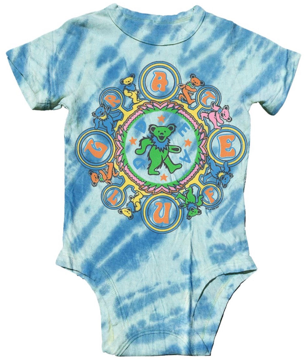 Grateful Dead Kaleidescope Bears Tie Dye SS Onesie