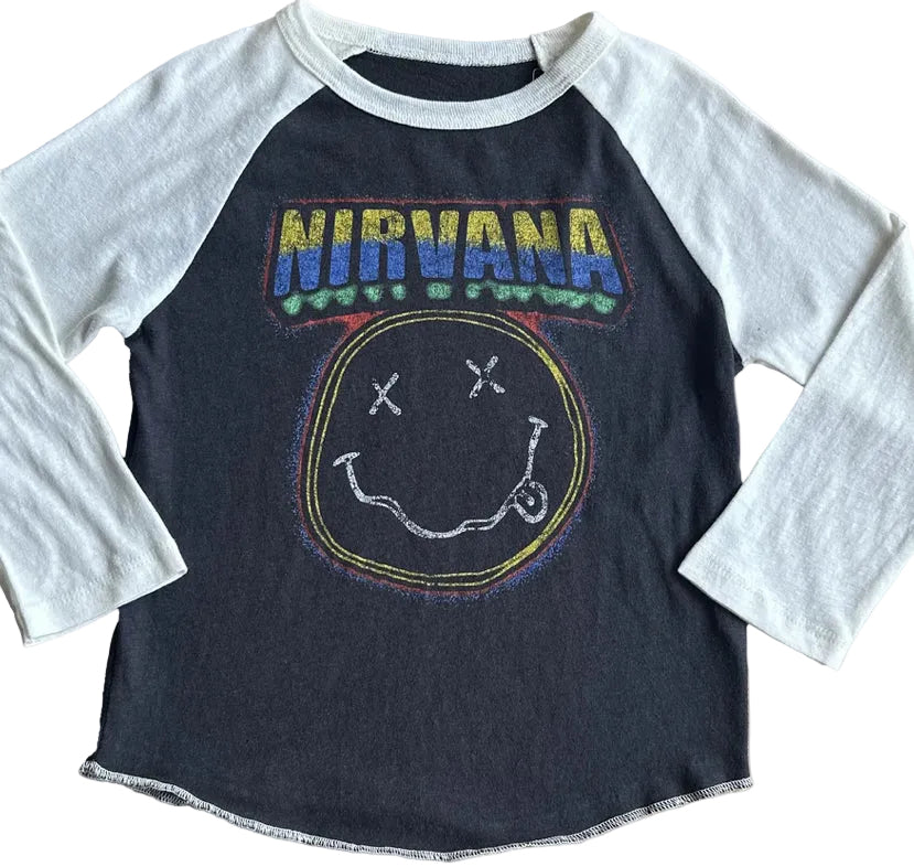 Nirvana Smiley Recycled Raglan Tee