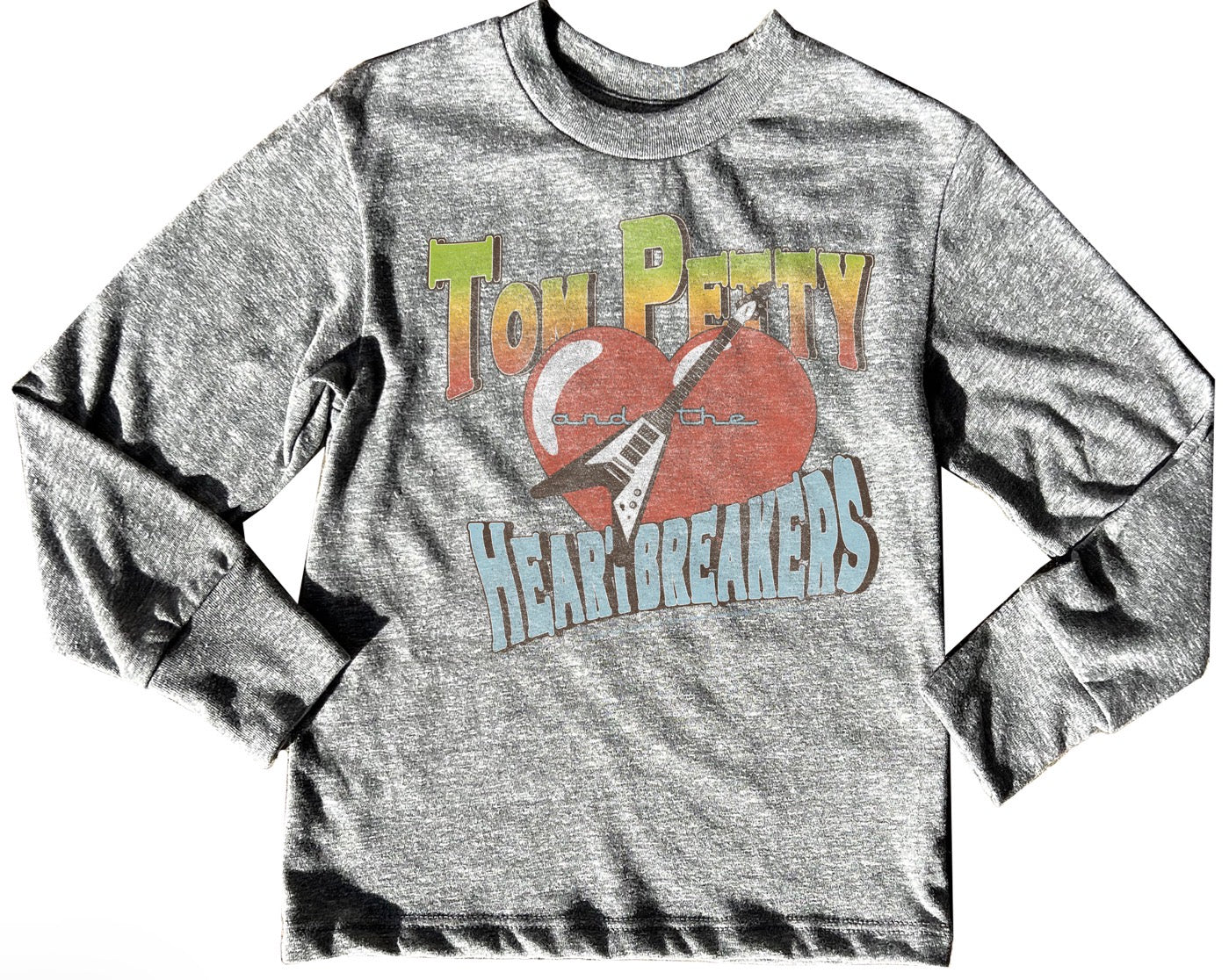 Tom Petty & The Heartbreakers Vintage Logo Tri Grey LS Tee