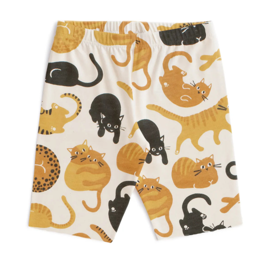 Bike Shorts - Cat Friends Gold/Yellow