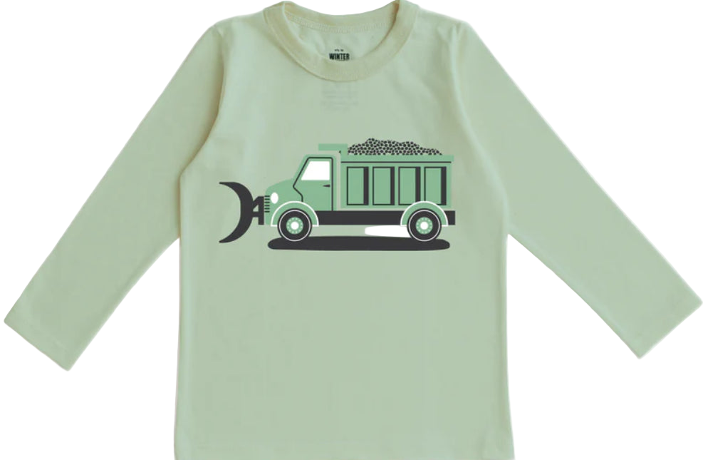 Long Sleeve Graphic Tee - Meadow Green Snow Plow
