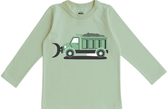 Long Sleeve Graphic Tee - Meadow Green Snow Plow
