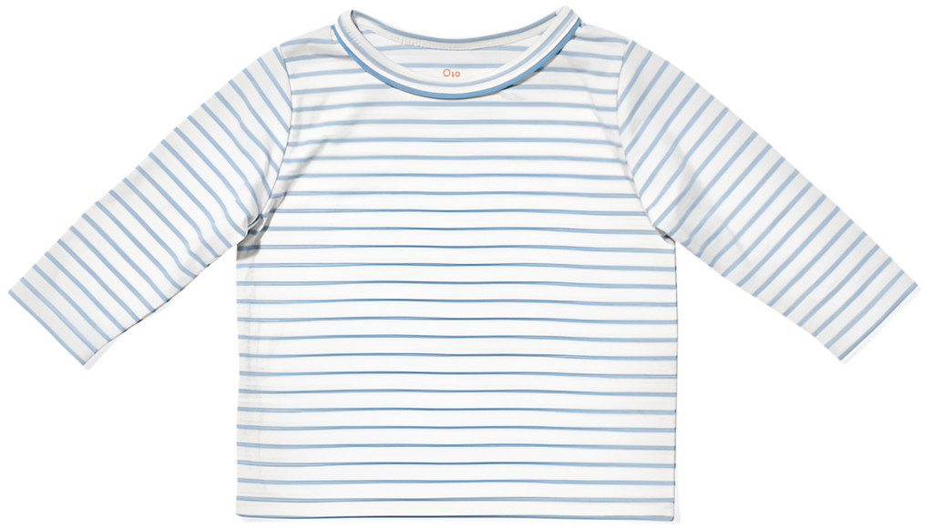 Edward Tee Shirt - Dusty Blue Mini Stripe