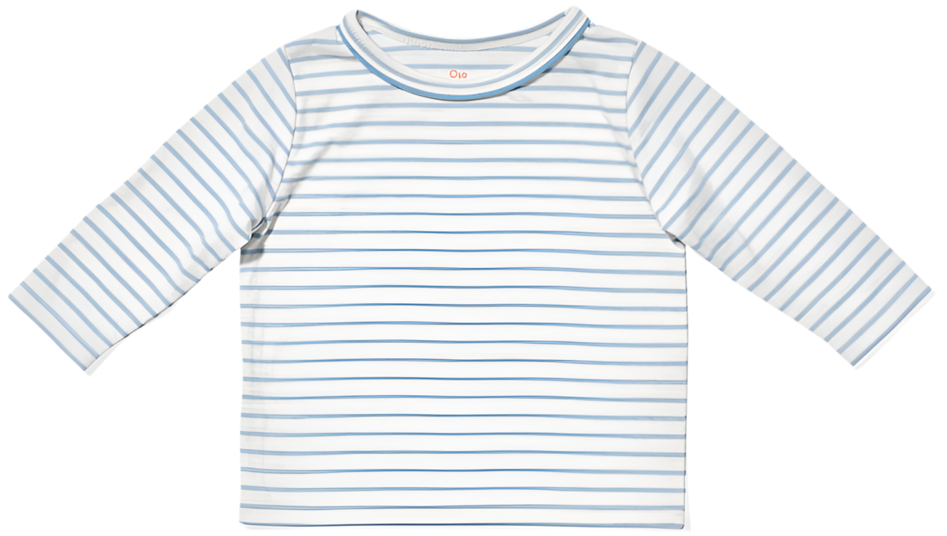 Edward Tee Shirt - Dusty Blue Mini Stripe