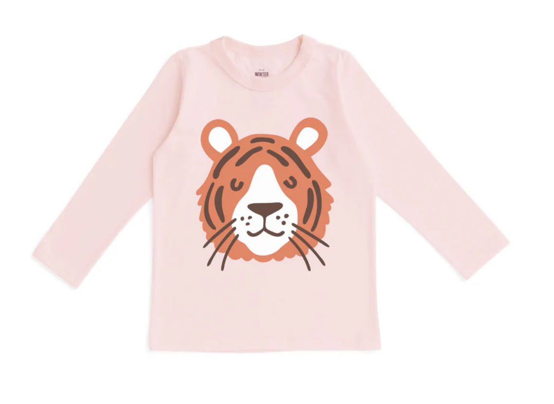 Long Sleeve Graphic Tee - Tiger Pink