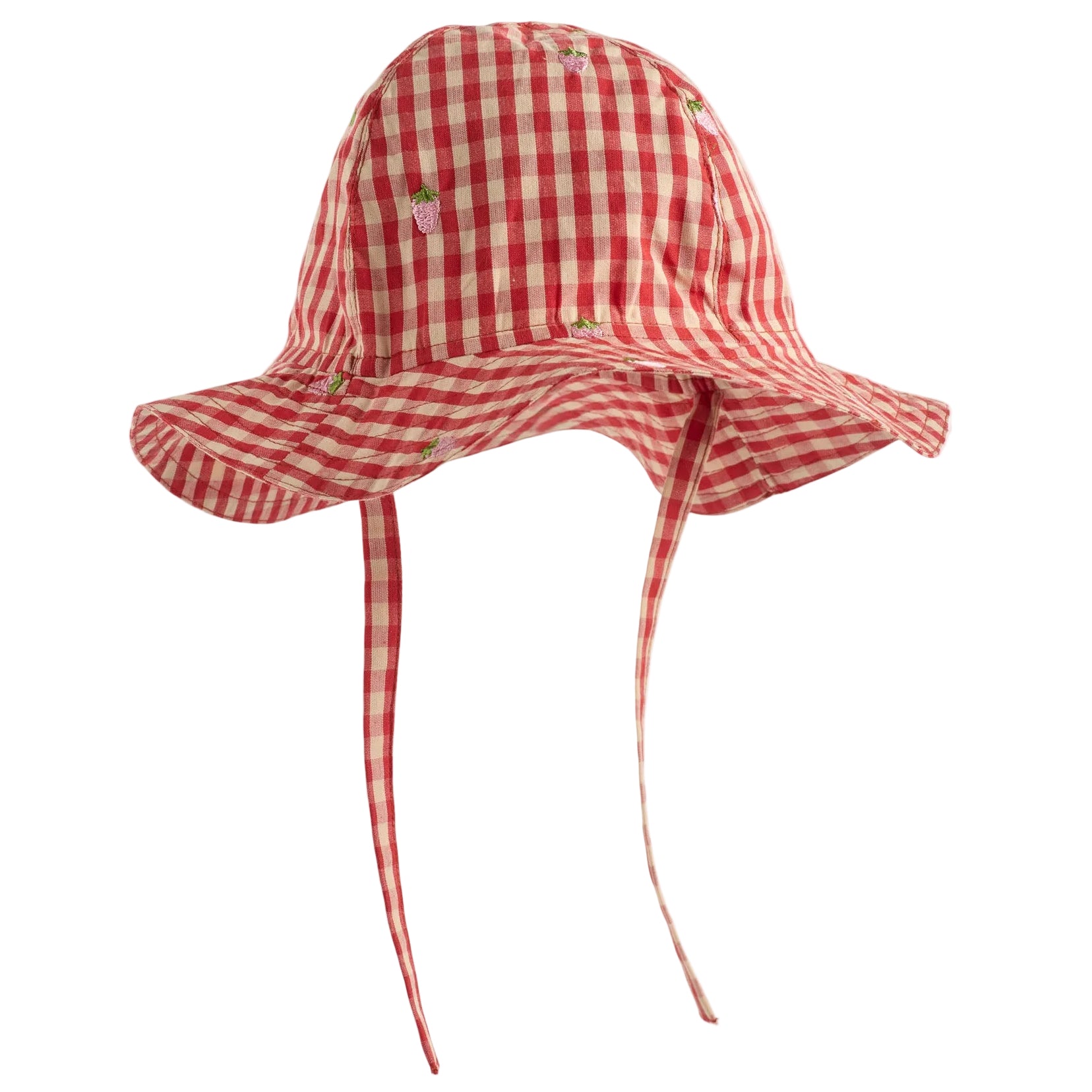 Molly Pineberry Sun Hat - Red/Pink Berry Gingham
