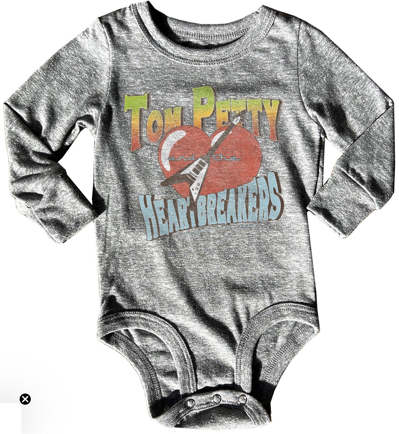 Tom Petty & The Heartbreakers Vintage Logo Tri Grey LS Onesie (Copy)