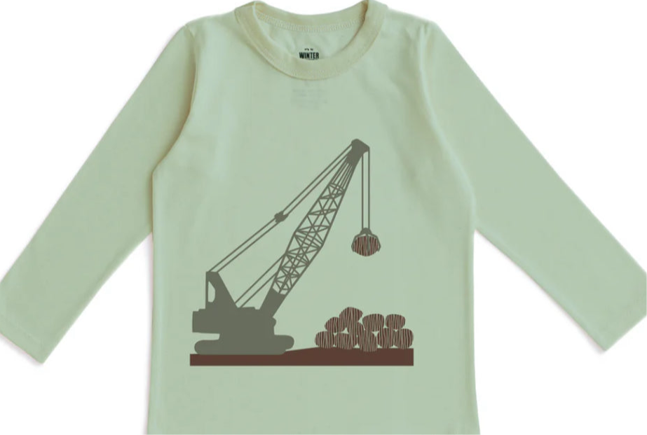 Long Sleeve Graphic Tee - Crane Meadow Green