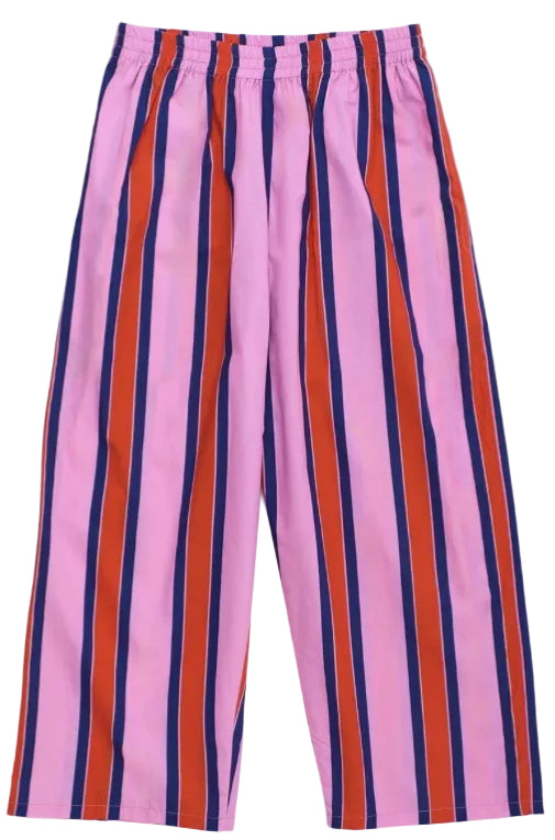 Tropic Ruffles Striped Pants Pink