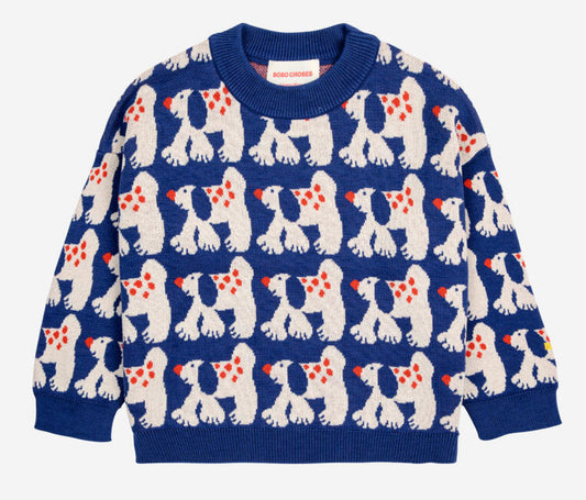 Fairy Dog All Over Jacquard Sweater