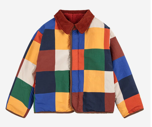 Multi Color Tiles Reversible Sheepskin Jacket
