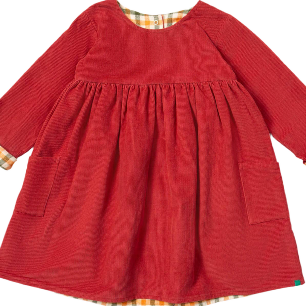 Holly Berry Reversible Corduroy Pocket Dress