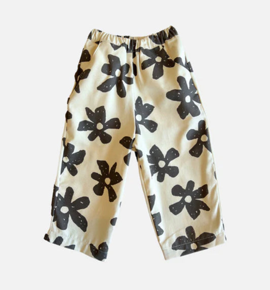 Pull On Petal Pants - Ecru/Charcoal