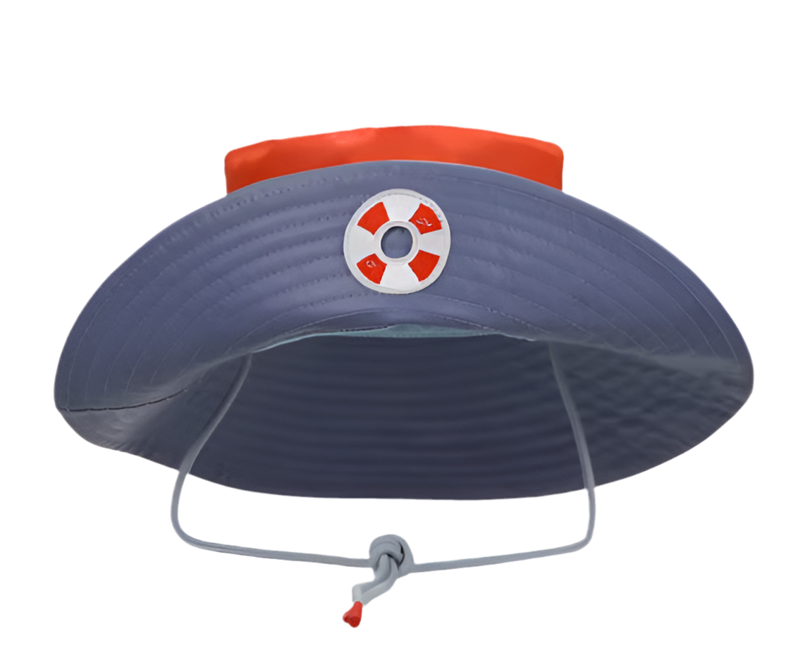 Rain Hat - Blue Whale/Lifebouy Orange
