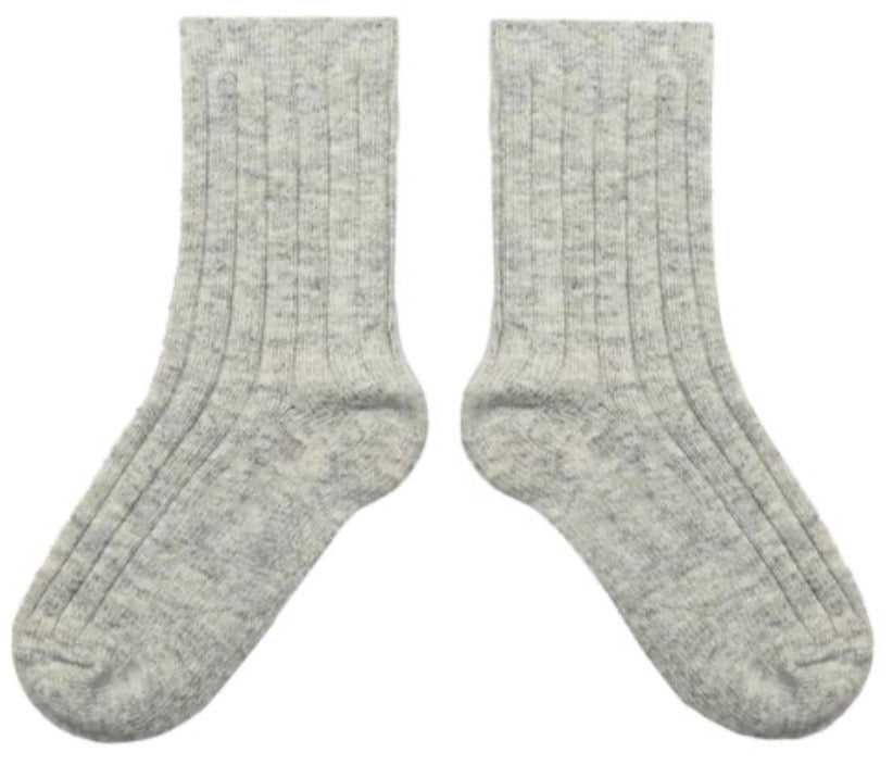 Chamois - Wool/Cashmere Ribbed Crew Sock