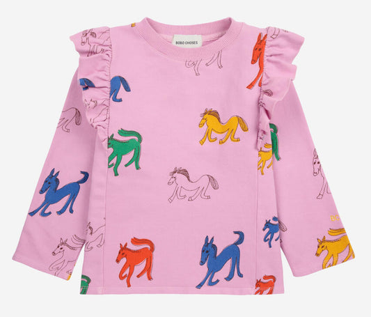 Wonder Horse All Over Ruffle Sweatshirt