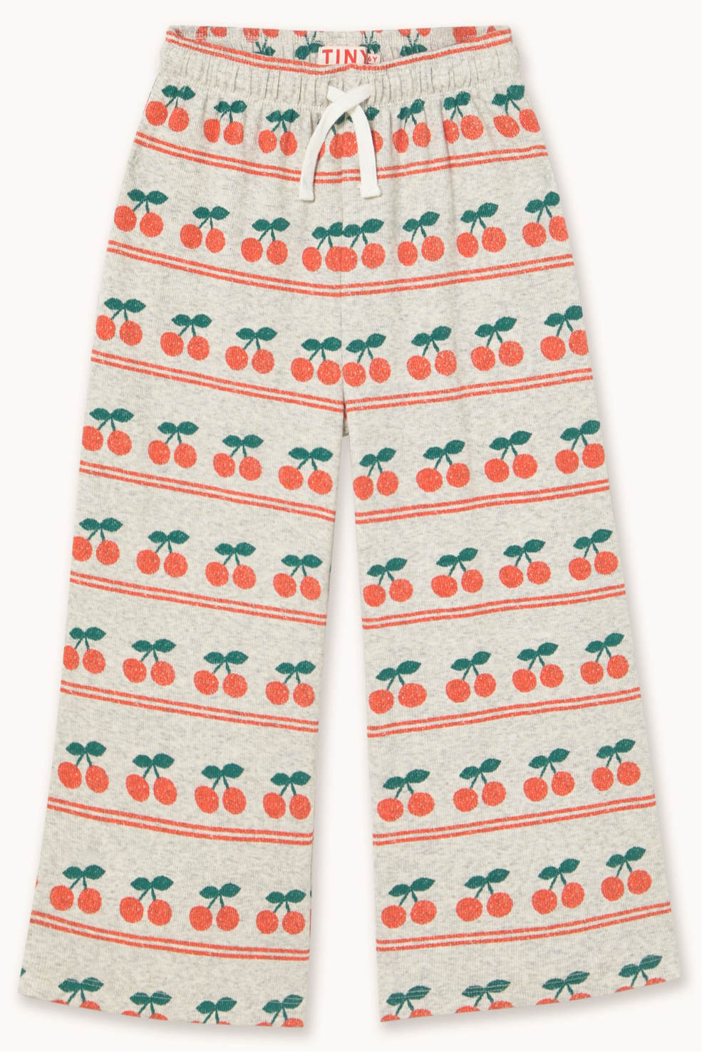 Cherry Pattern Rib Pants