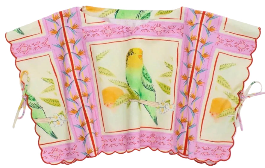Birds Patchwork Top - Blush