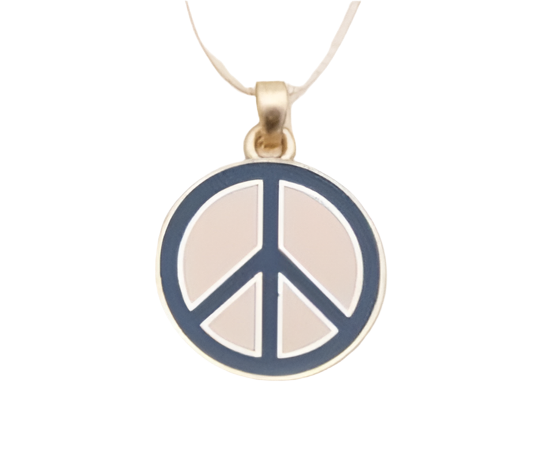 Enamel Necklace - Peace Sign