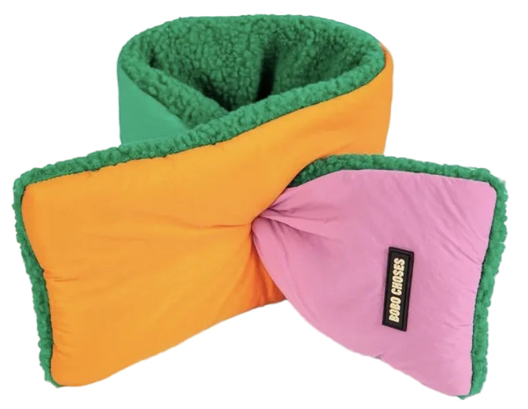 Colorblock Sheepskin Neckwarmer