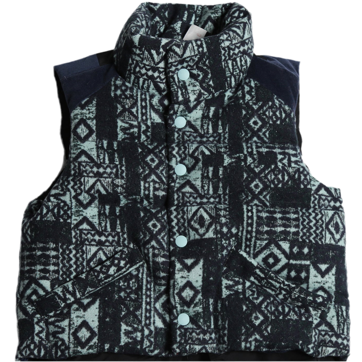Patchwork Puffa Vest - Topaz Mix