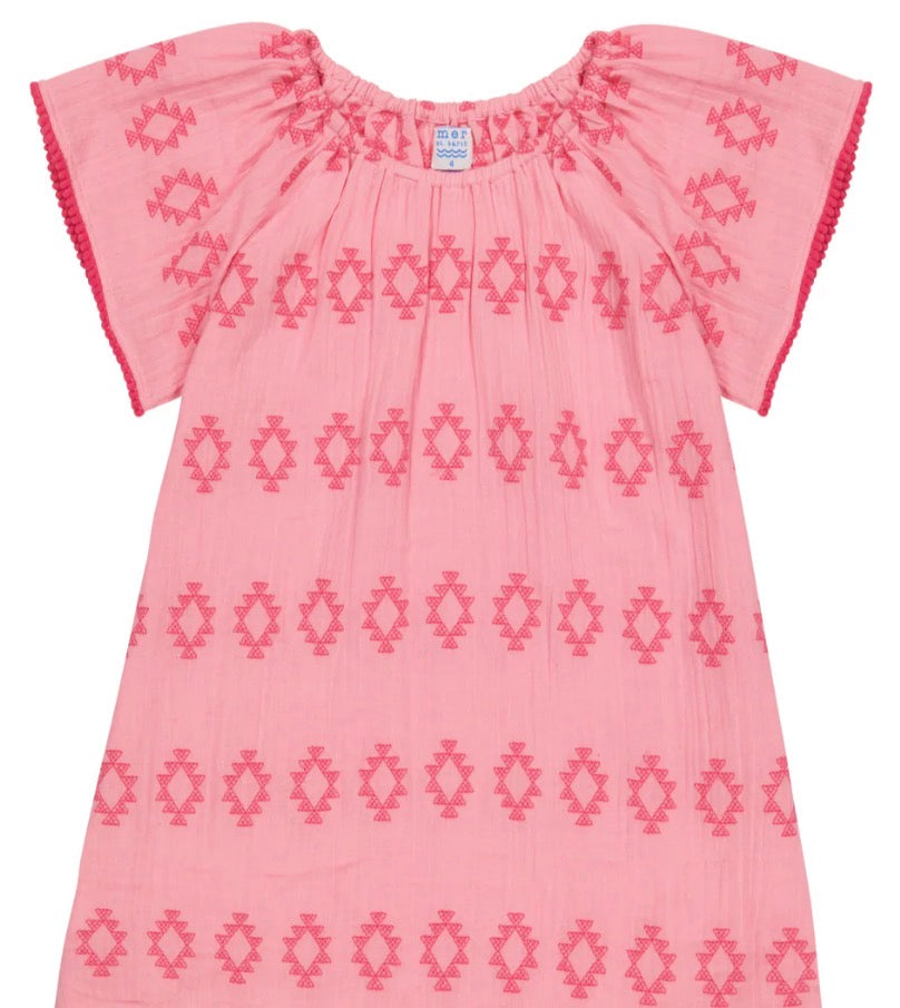 Mini Capucine Caftan - Rose Embroidery