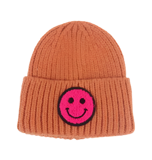 Smiley Face Beanie - Orange