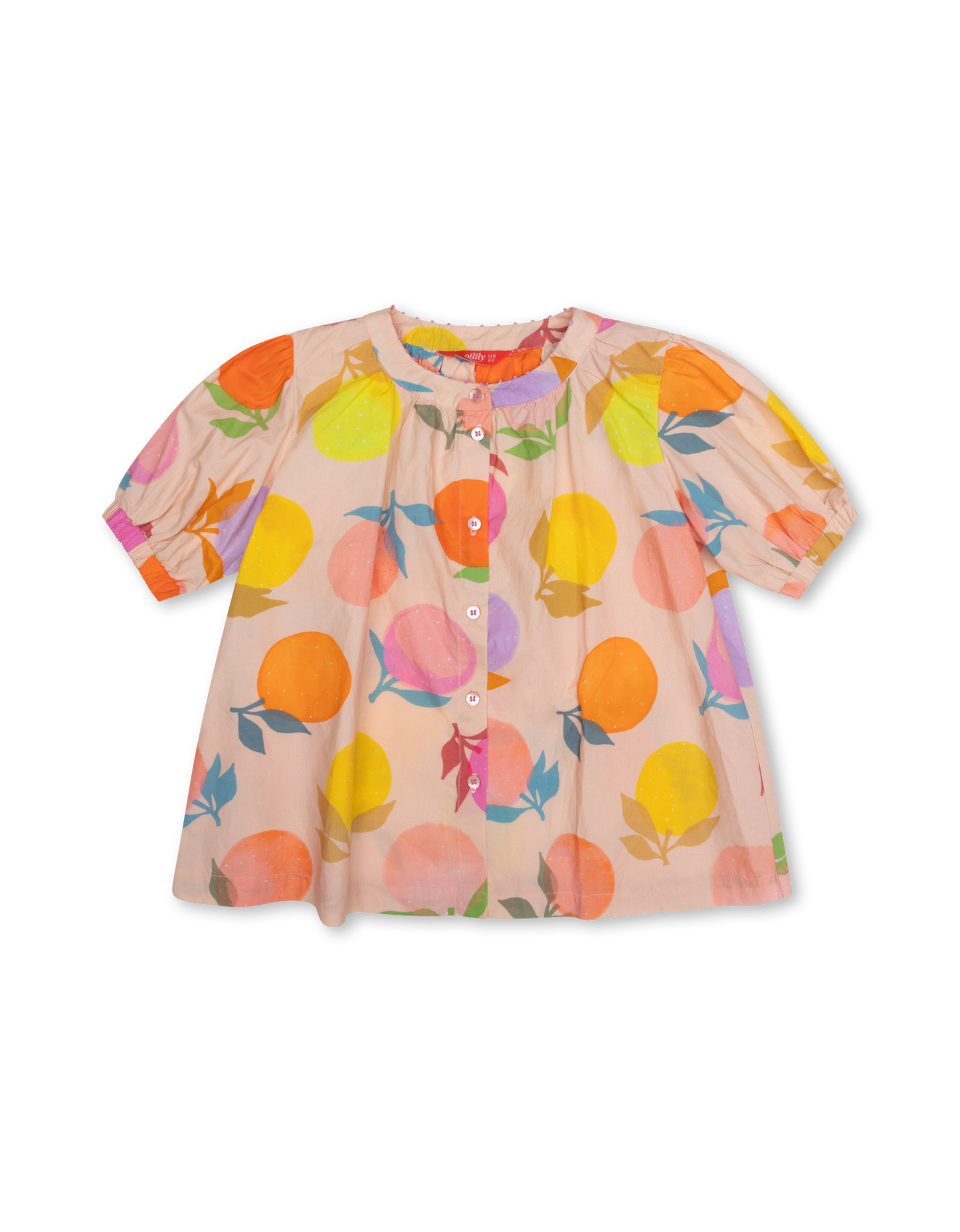 Beso Collarless Shirt Multico Oranges - Shift Sand