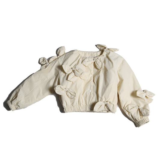 Estrella Bow Embellished Bomber - Opal