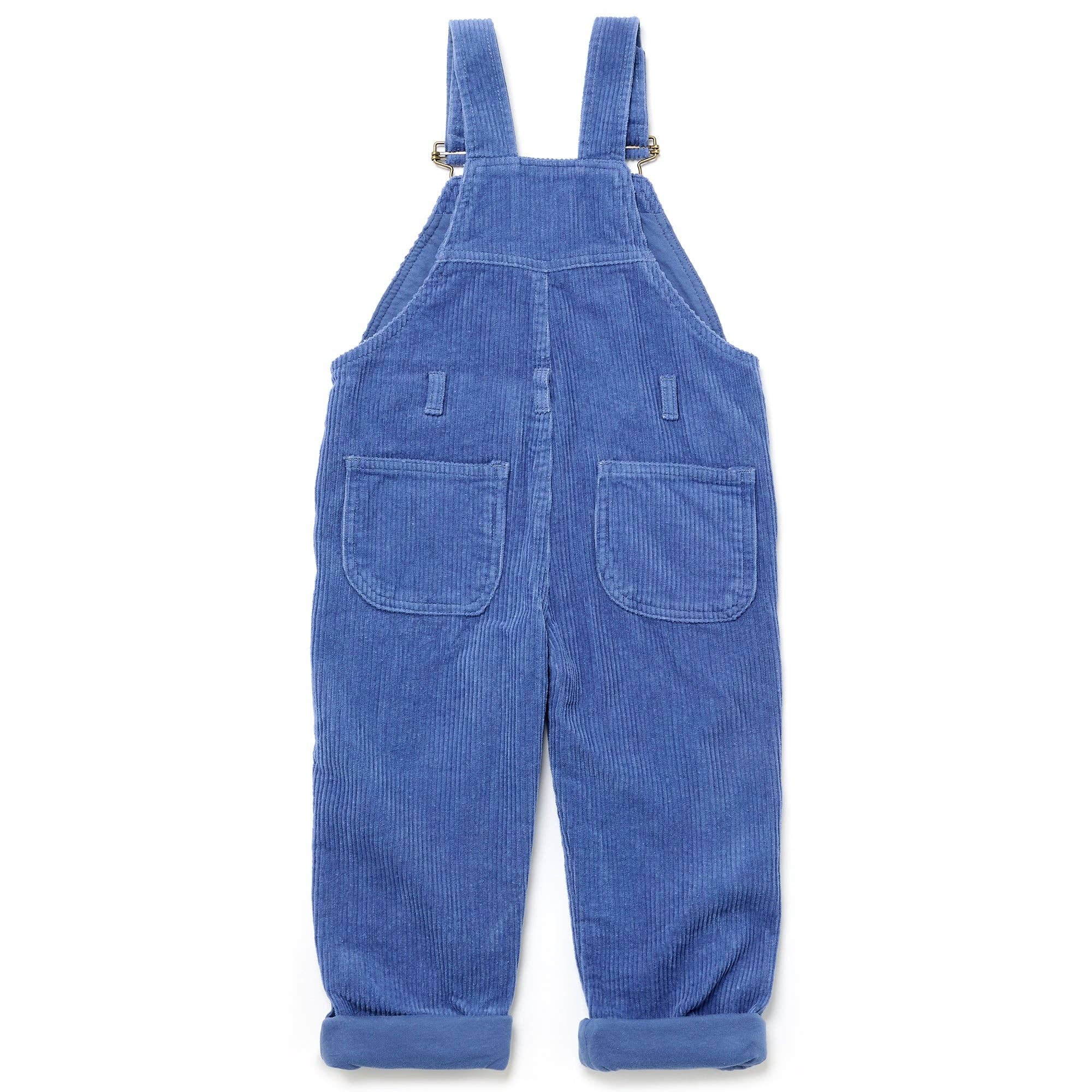 Petrol Blue Chunky Cord Dungarees