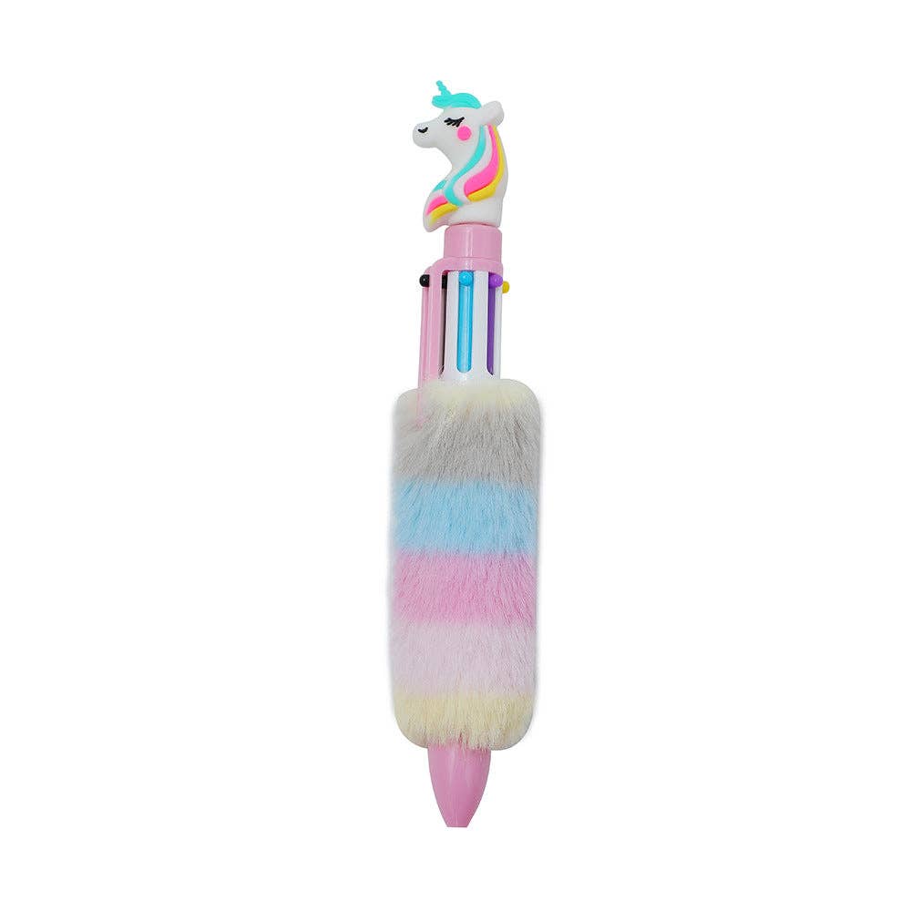 Plush Unicorn Multicolor Retractable Ballpoint Pen