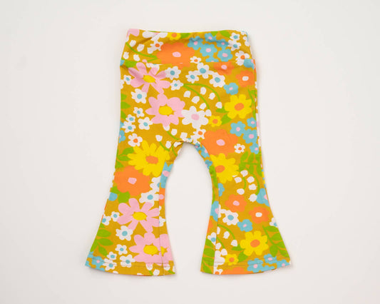 Sixties Floral Bell Bottoms Leggings