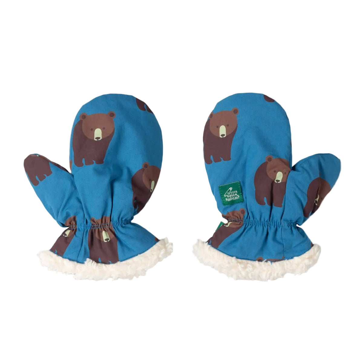 Blue Bears Sherpa Lined Mittens