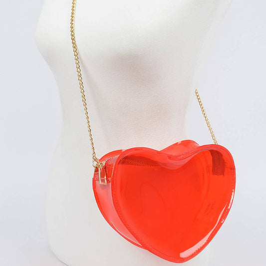 Clear Heart Shape Crossbody Bag