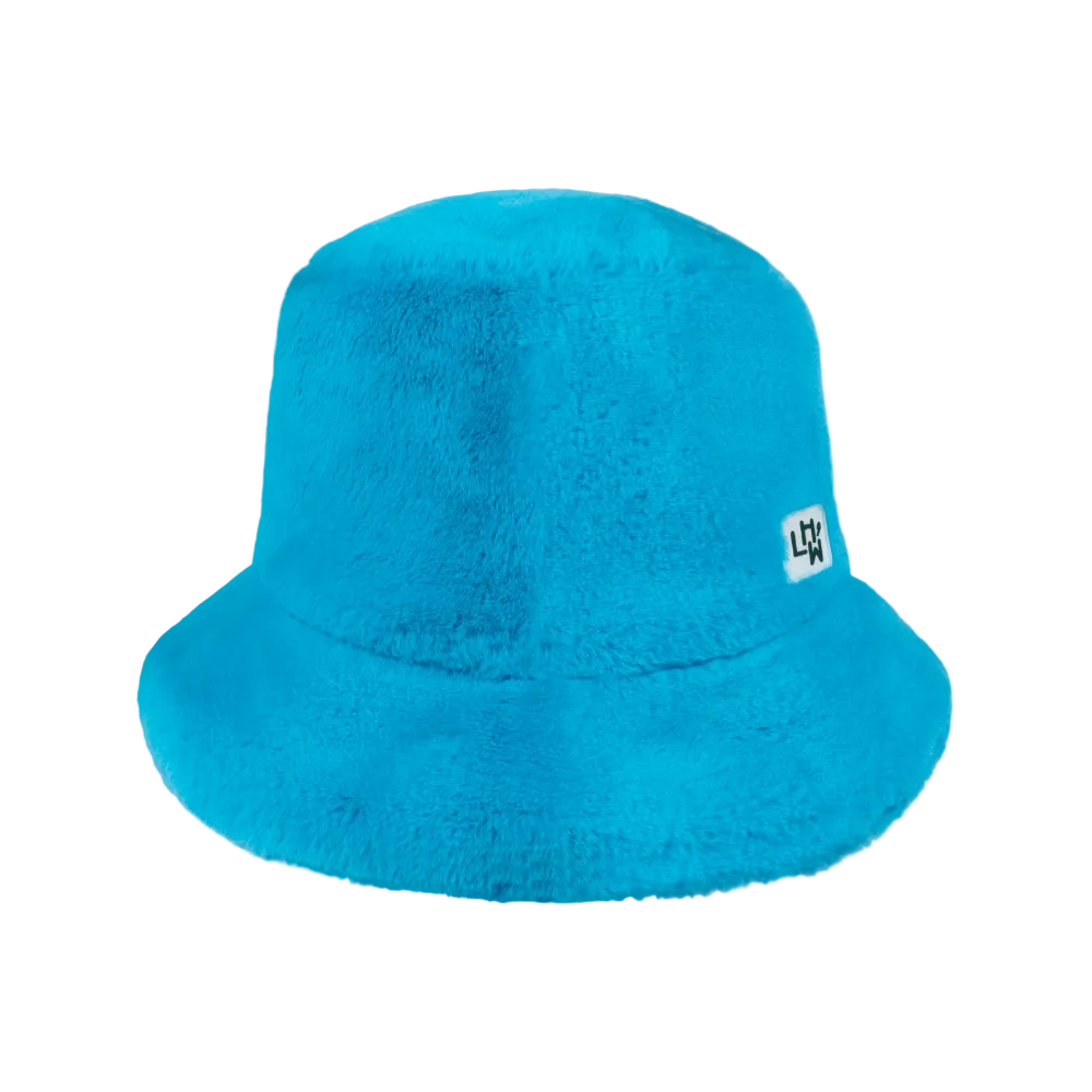 Fur Bucket Hat: Turquoise