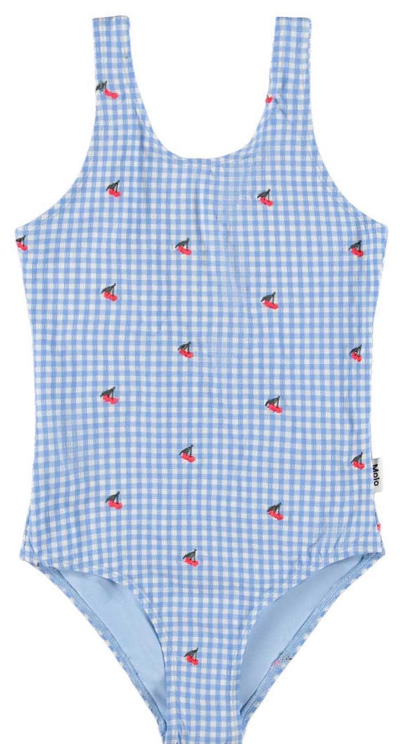 Nika Seersucker Swimsuit - Cherry Hearts