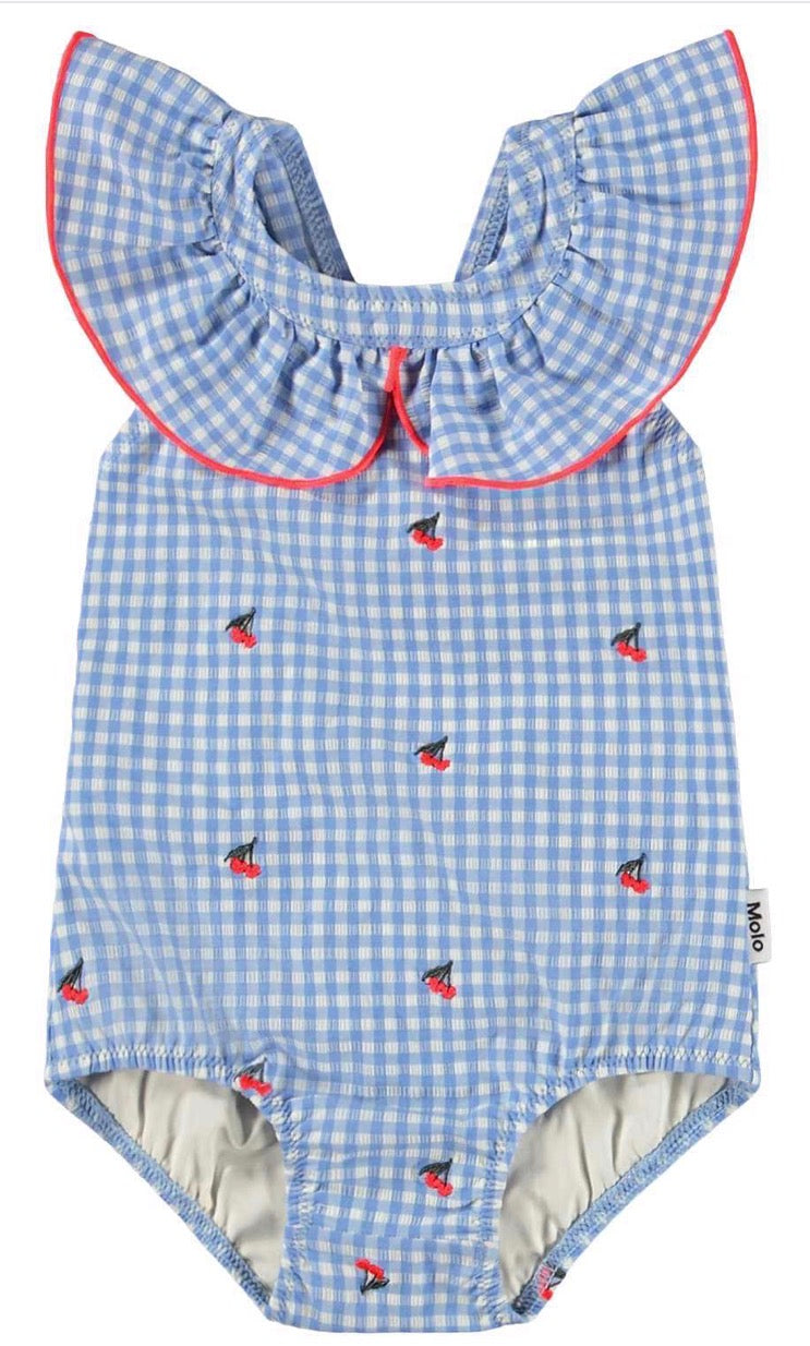 Nalani Seersucker Swimsuit - Cherry Hearts