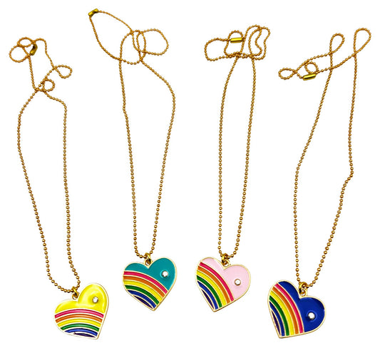 Retro Rainbow Heart Necklace