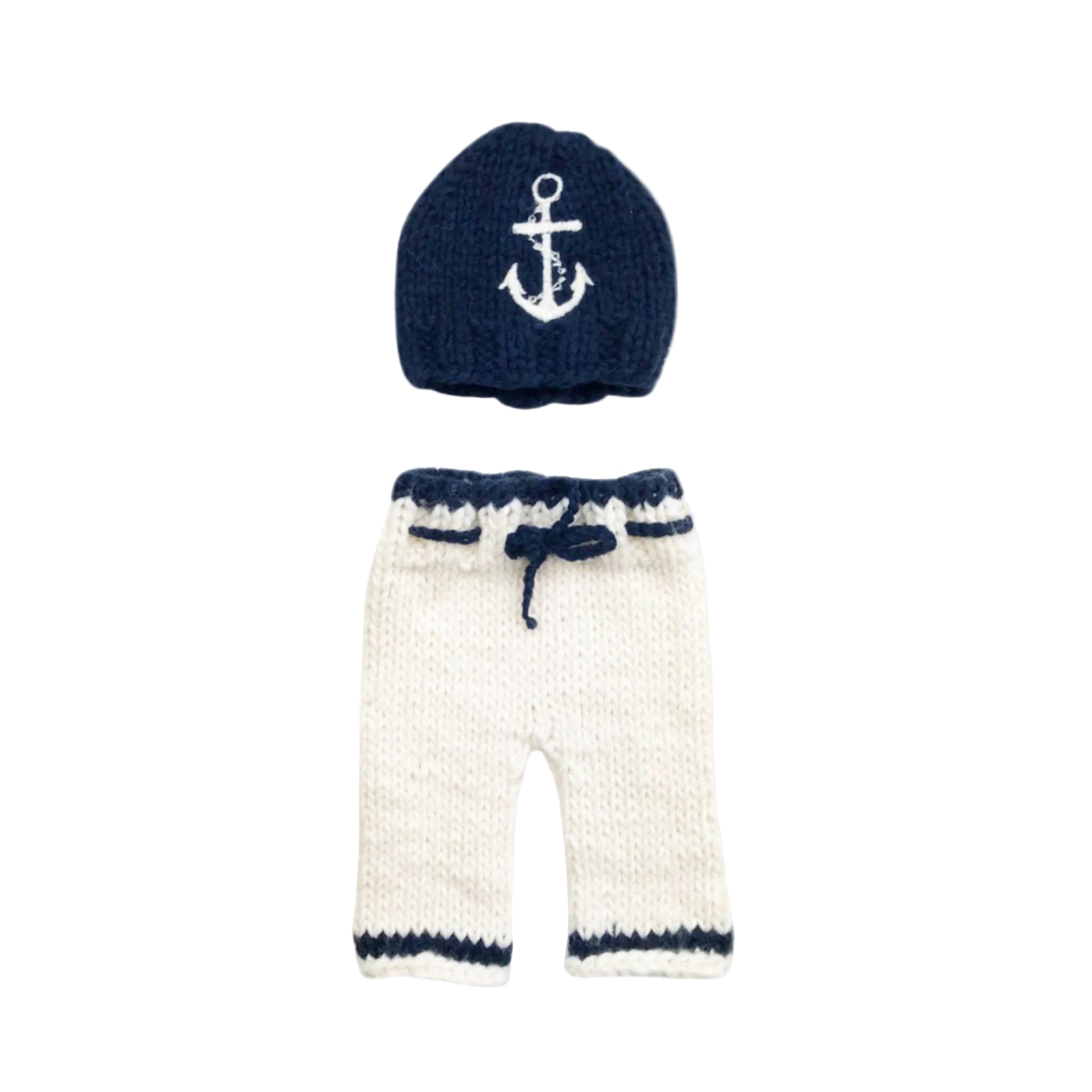 Hudson Anchor Hat and Pant Set | Newborn Baby Outfit