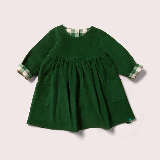 Vintage Green Day After Day Reversible Corduroy Pocket Dress