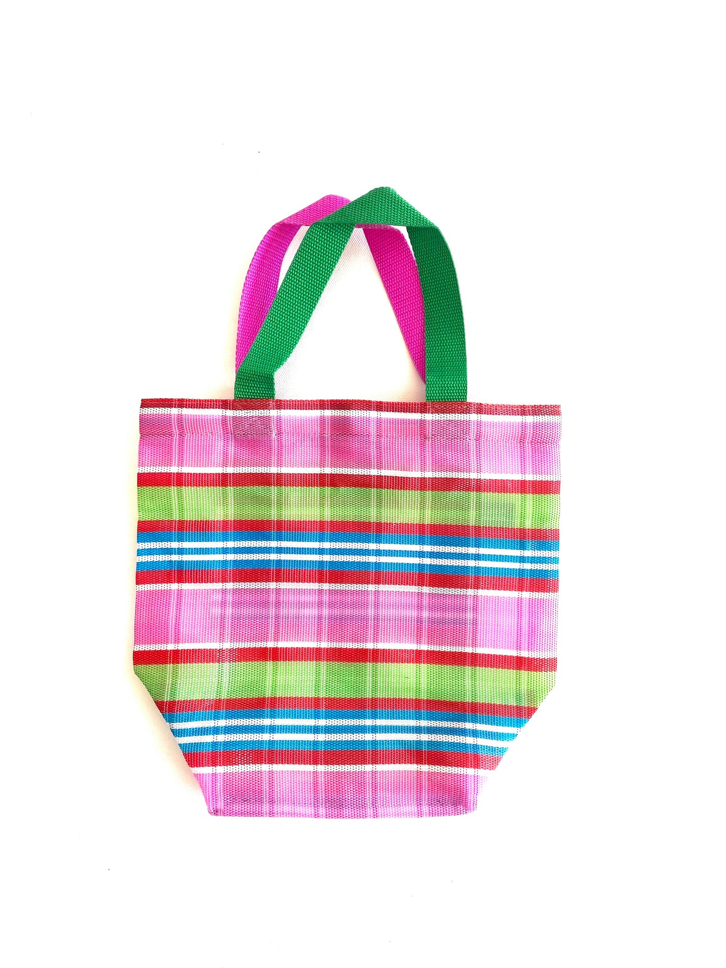 Mini Eco-friendly Bag: Pink Plaids