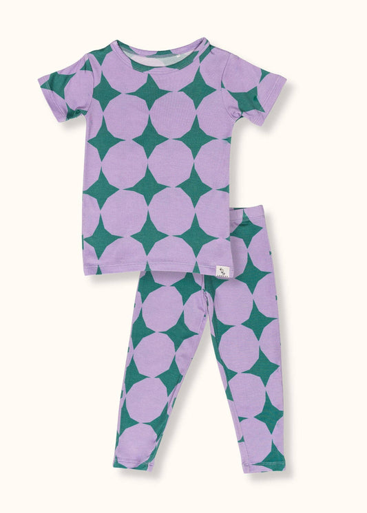 Purple Diamond Stars Pajama Set