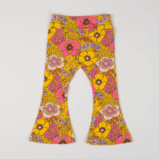 Flower Power Jersey Bell Bottom Flare Pants