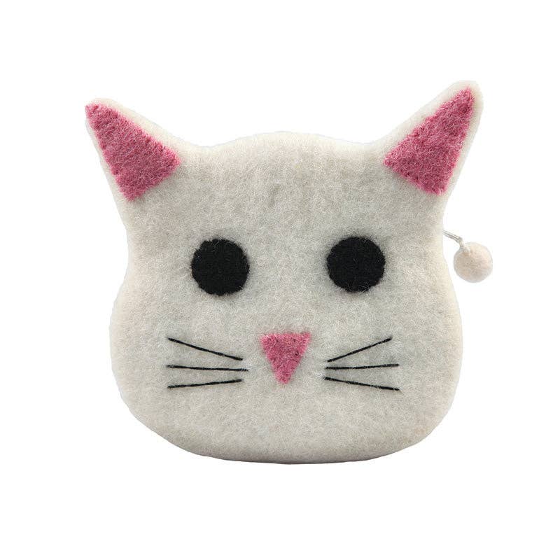 White Cat Coin Purse